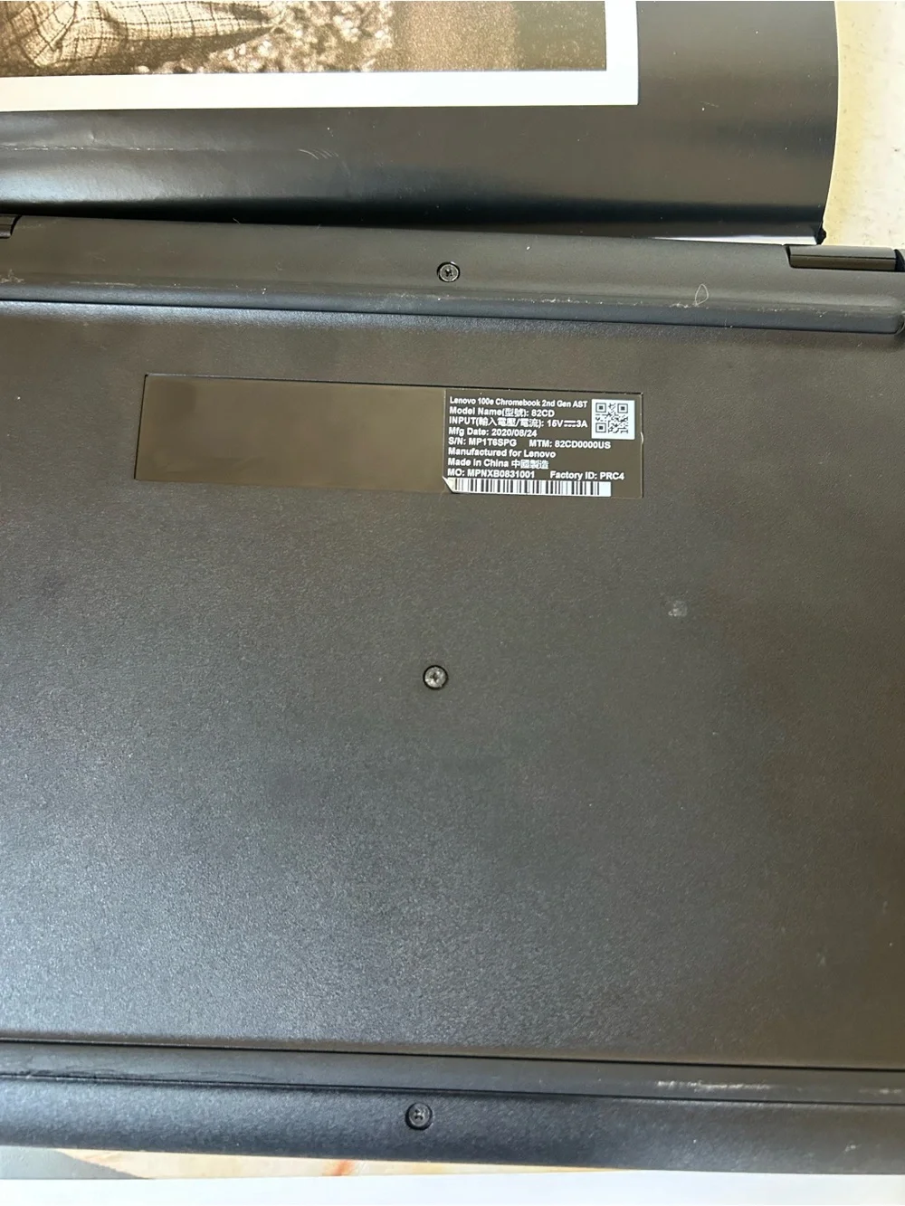 Black Chromebook Laptop - Sleek Portable Computer Lenovo 2nd Gen